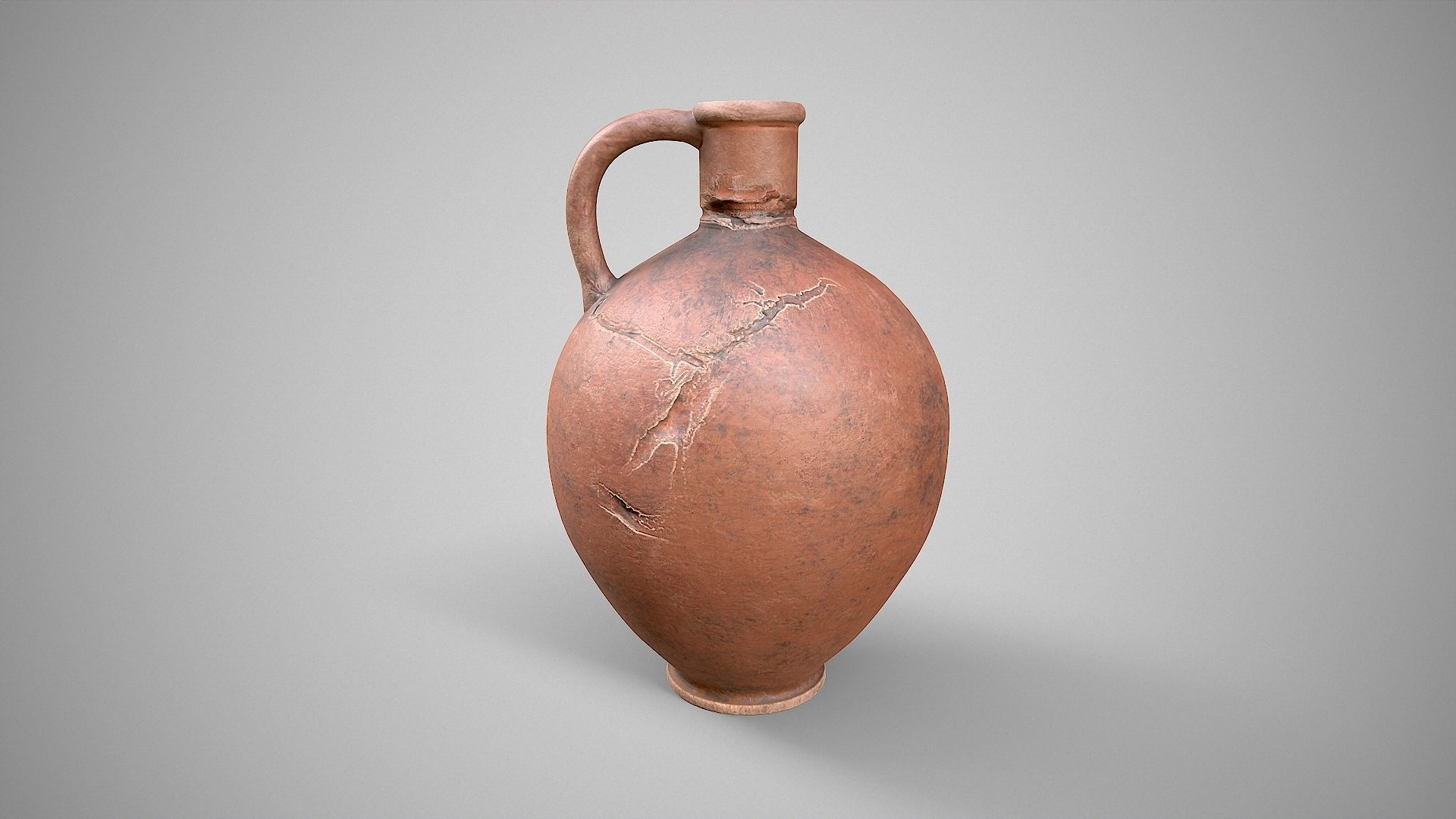 Clay Vessel-2 Low-poly 3D model_2