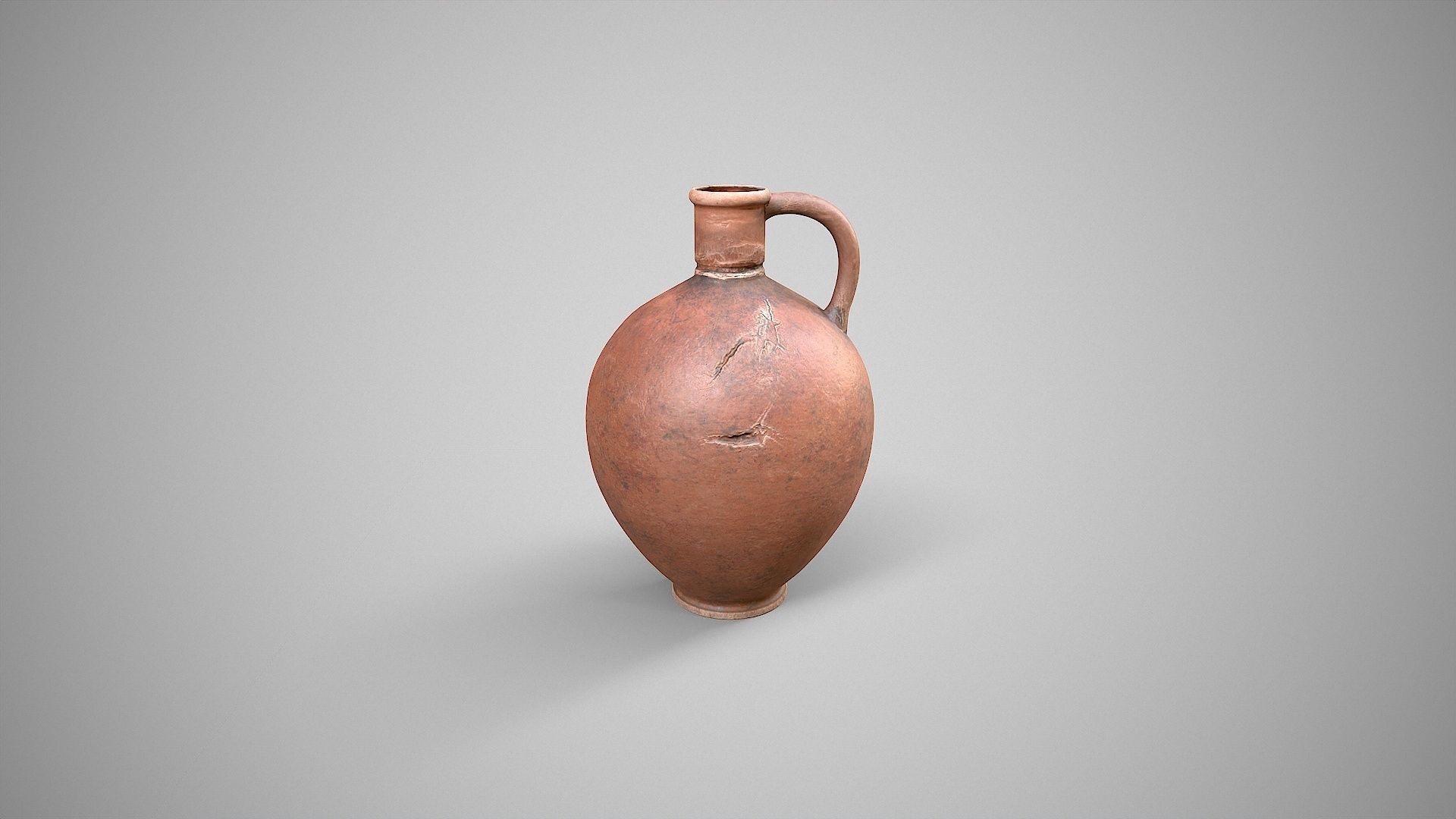 Clay Vessel-2 Low-poly 3D model_1