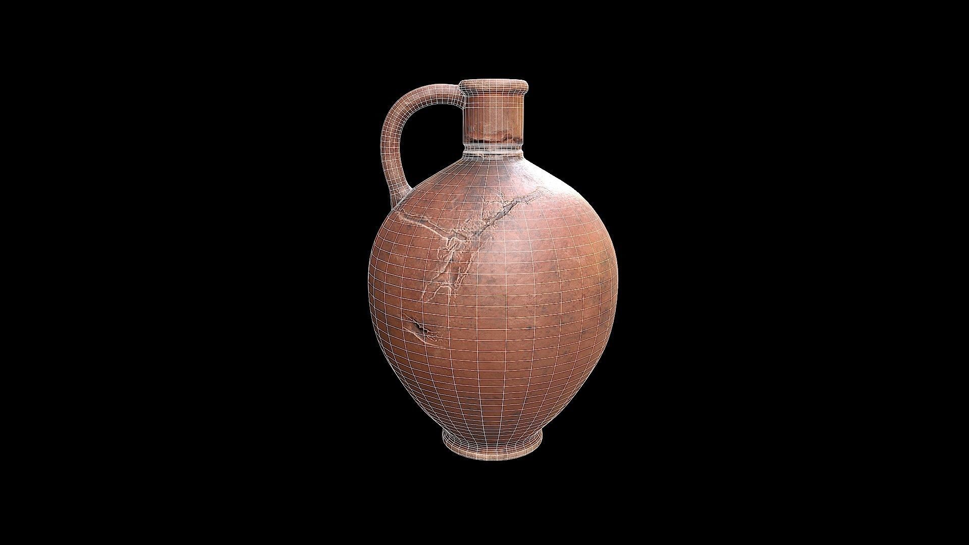 Clay Vessel-2 Low-poly 3D model_9