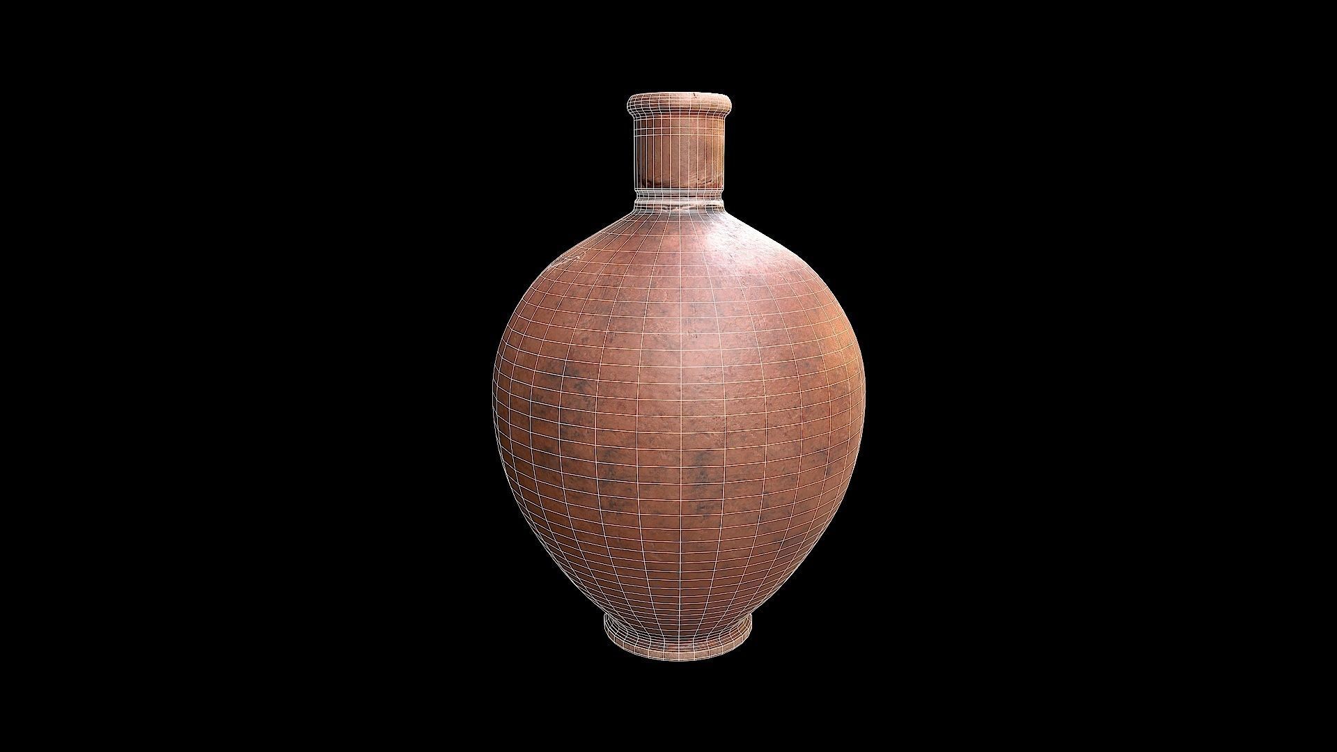 Clay Vessel-2 Low-poly 3D model_8