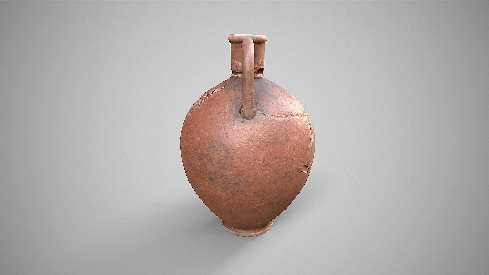 Clay Vessel-2 Low-poly 3D model_4