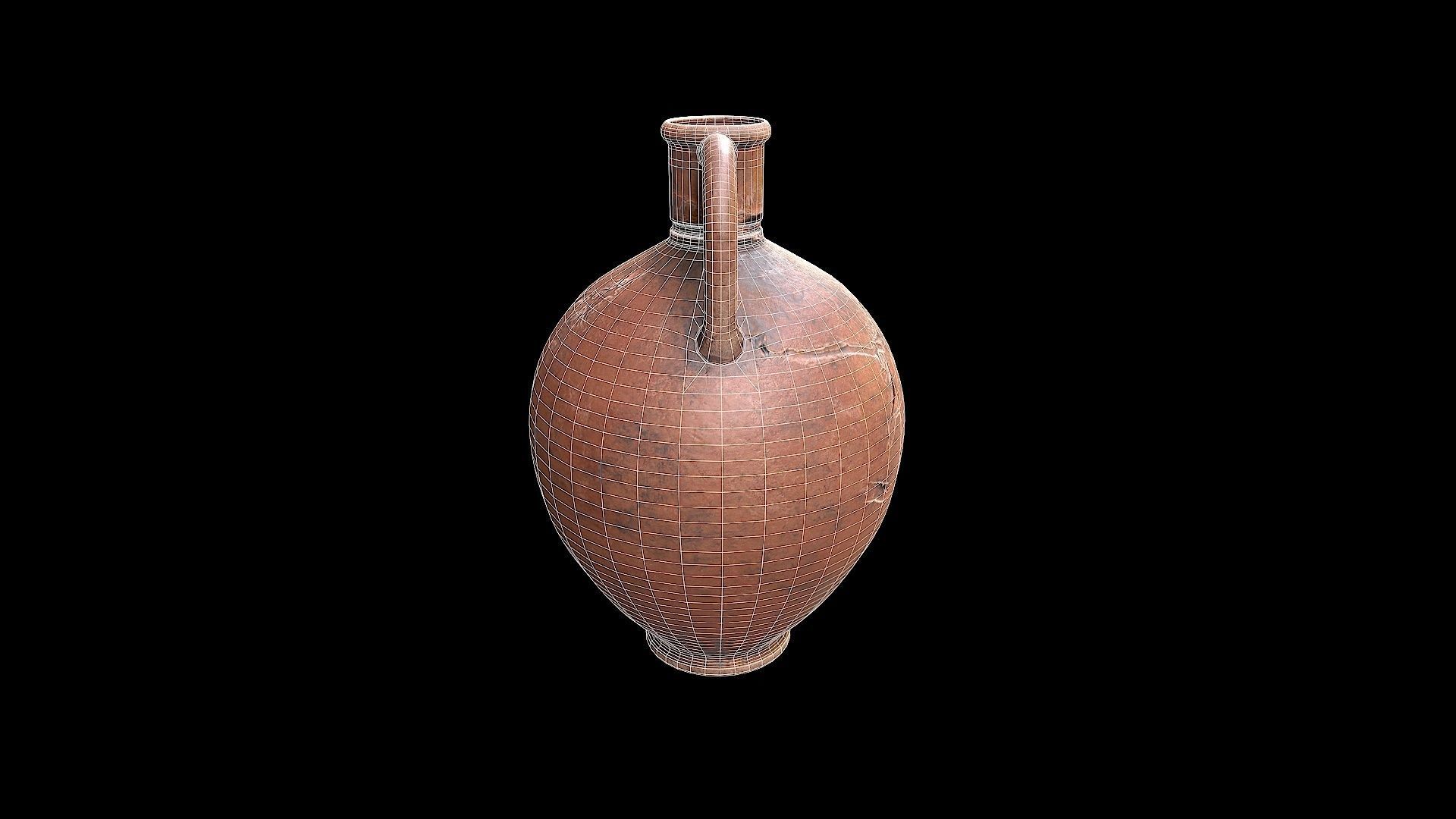 Clay Vessel-2 Low-poly 3D model_10