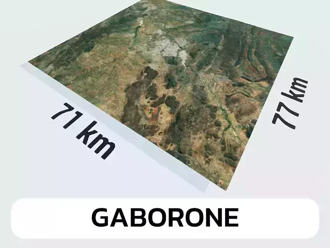 Gaborone Botswana City Landscape 3D Model