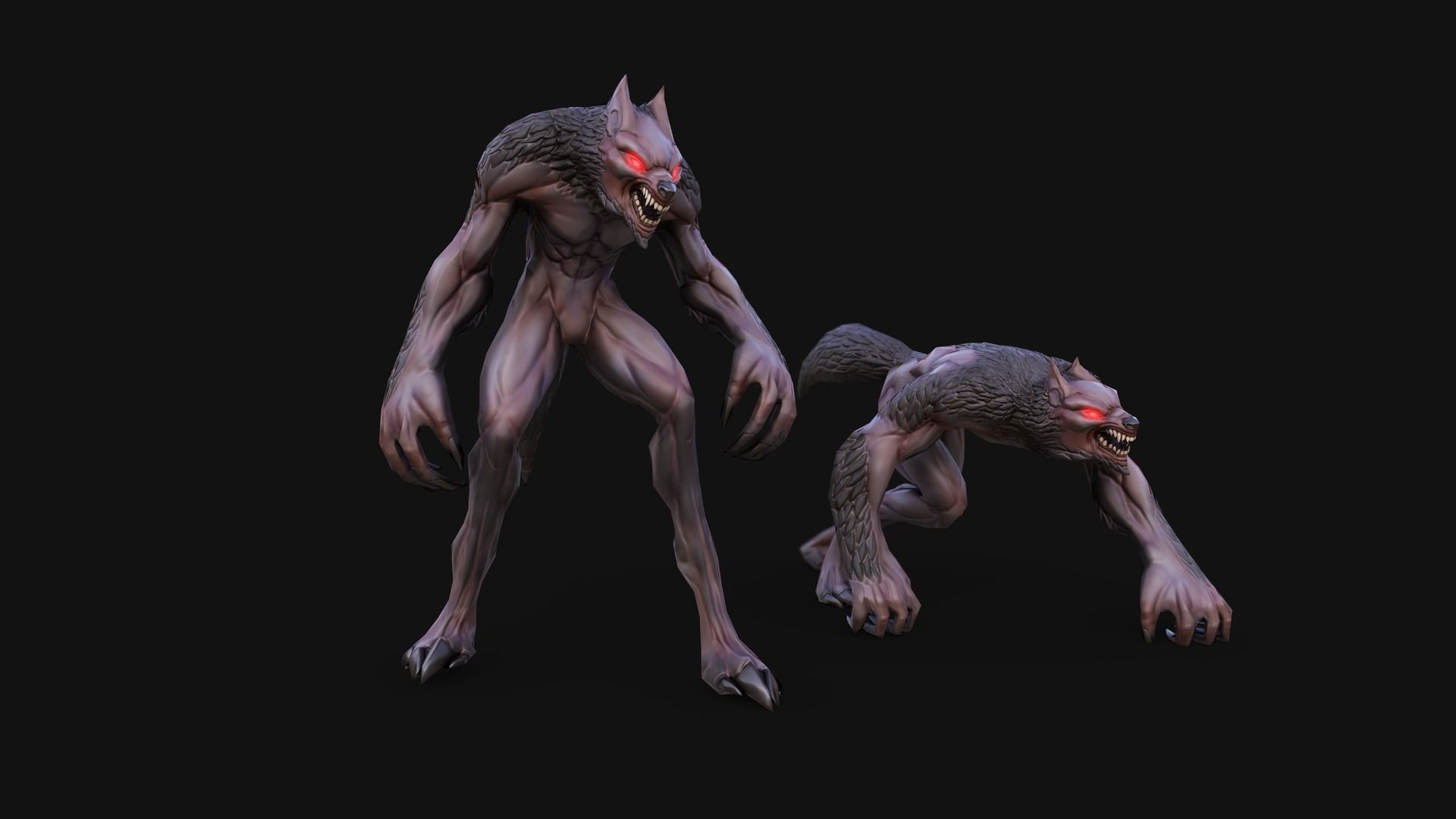 Stylized Werewolfs 3D Model Collection_2
