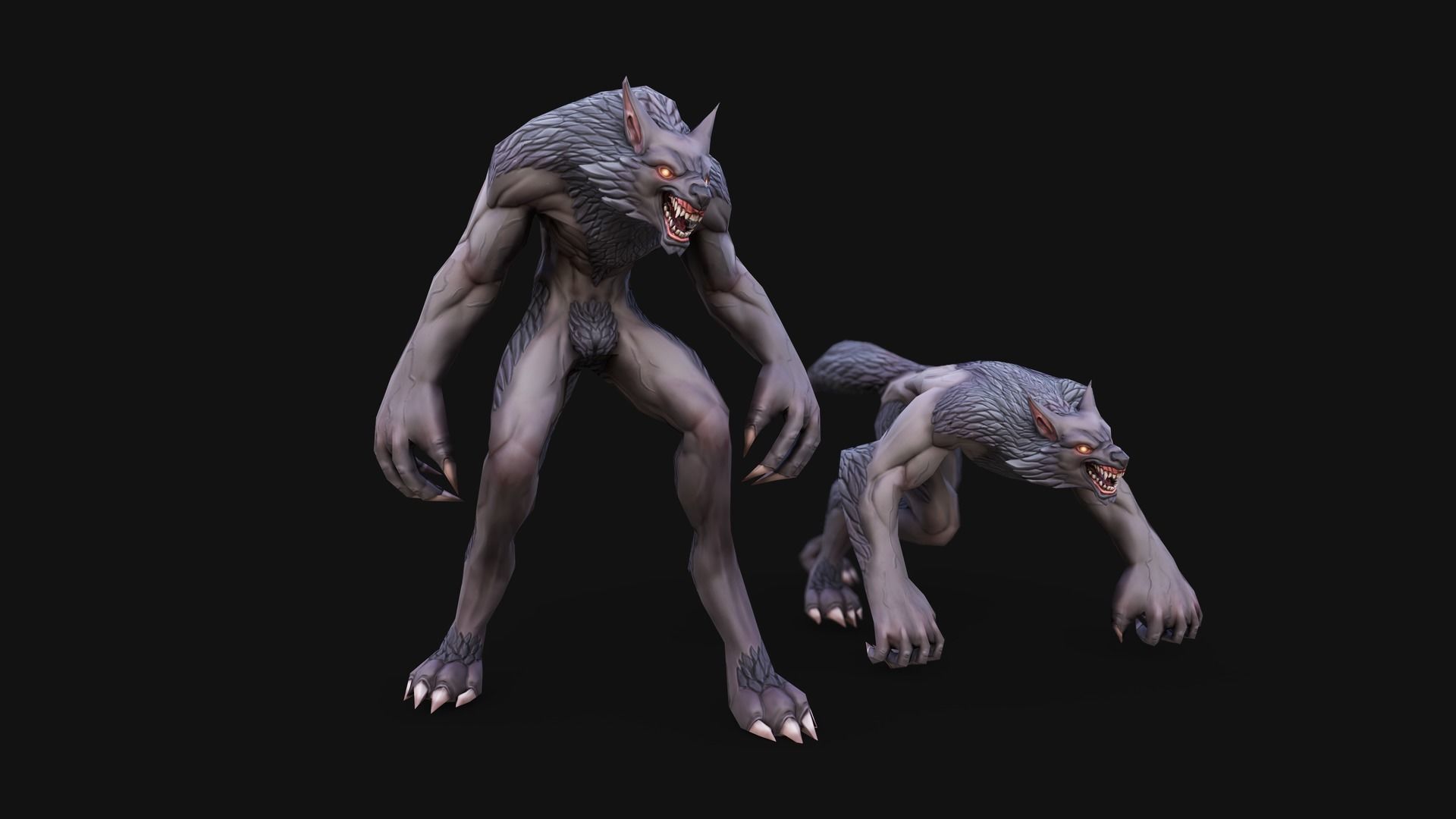 Stylized Werewolfs 3D Model Collection_1