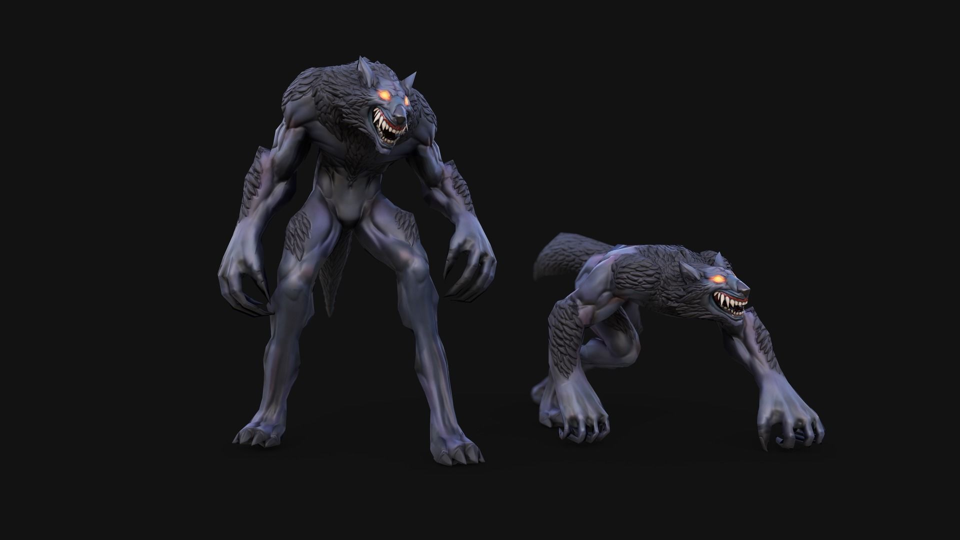 Stylized Werewolfs 3D Model Collection_3
