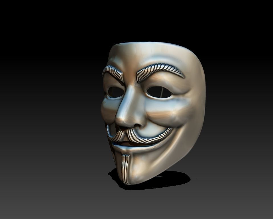 Guy-Fawkes-Lapel PIN 3D print model_6