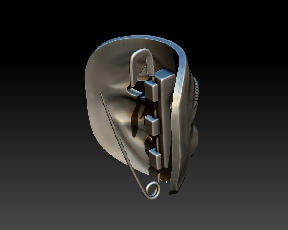 Guy-Fawkes-Lapel PIN 3D print model_5