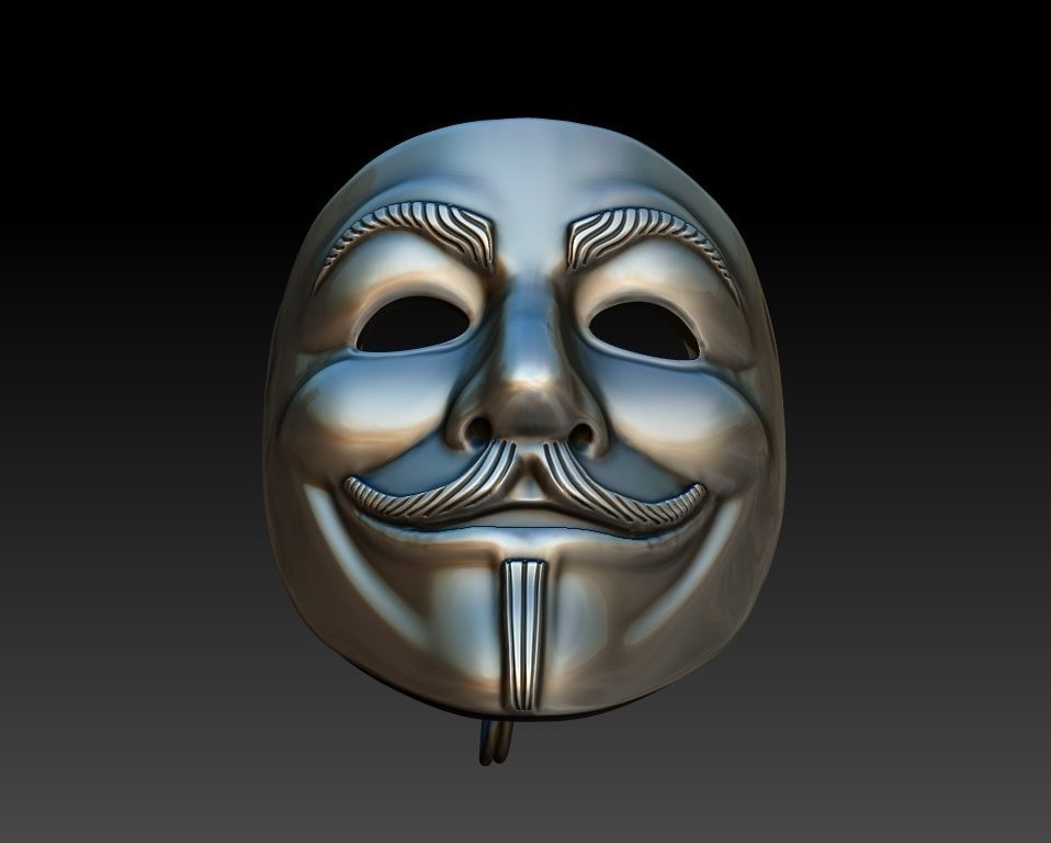 Guy-Fawkes-Lapel PIN 3D print model_4