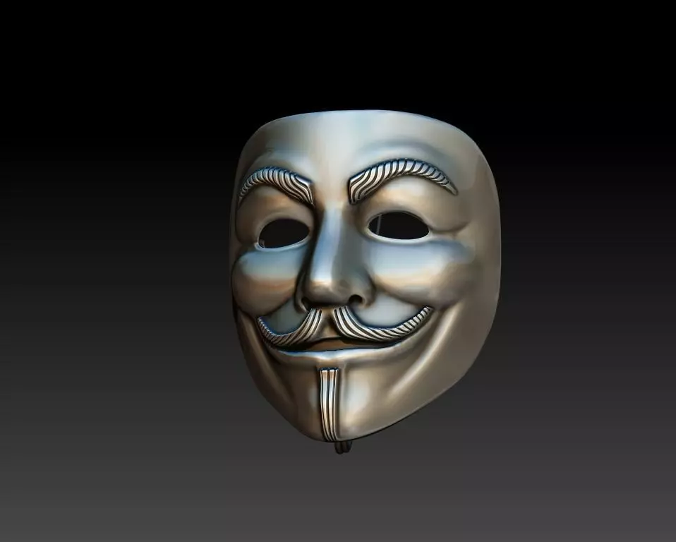 Guy-Fawkes-Lapel PIN 3D print model_0