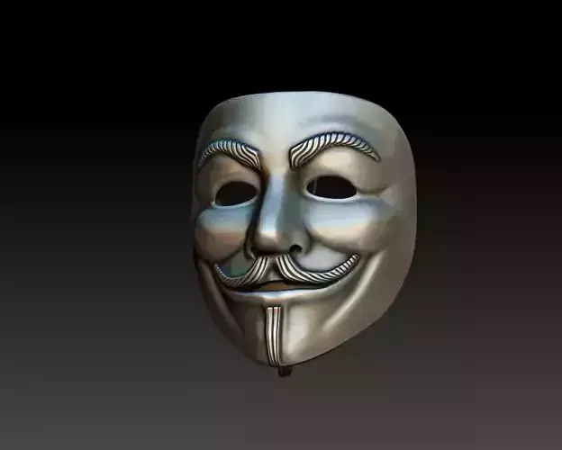 Guy-Fawkes-Lapel PIN 3D print model