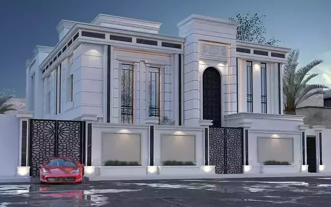 3DS MAX V-RAY RENDER CLASSIC VILLA FULL 3D MODEL 3D model