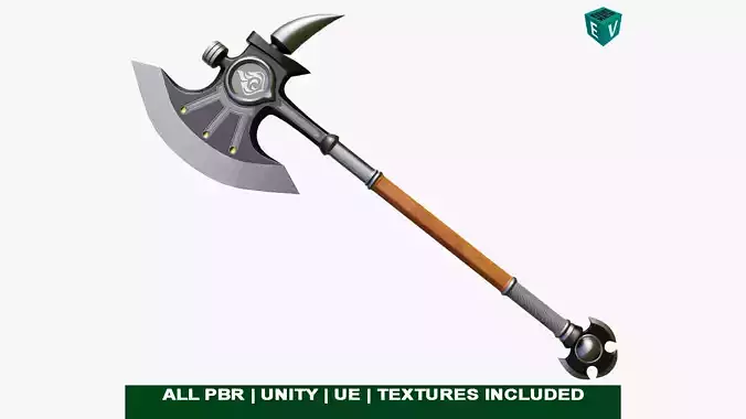 Battle Axe11 All PBR Unity UE Textures Included Low-poly 3D model