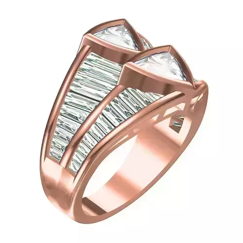 Antique Double Trillion Baguette Setting Ring