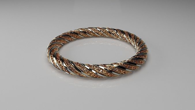 Exquisite gold ring mix with silver lining 3D model