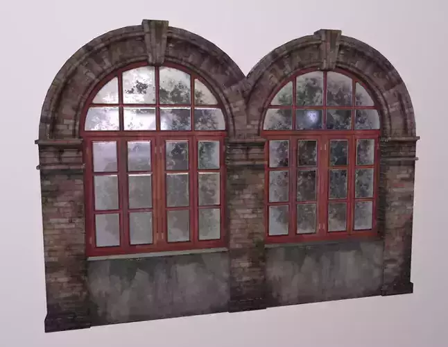 Shikumen Windows Low-poly 3D model Shikumen Windows Low-poly 3D model