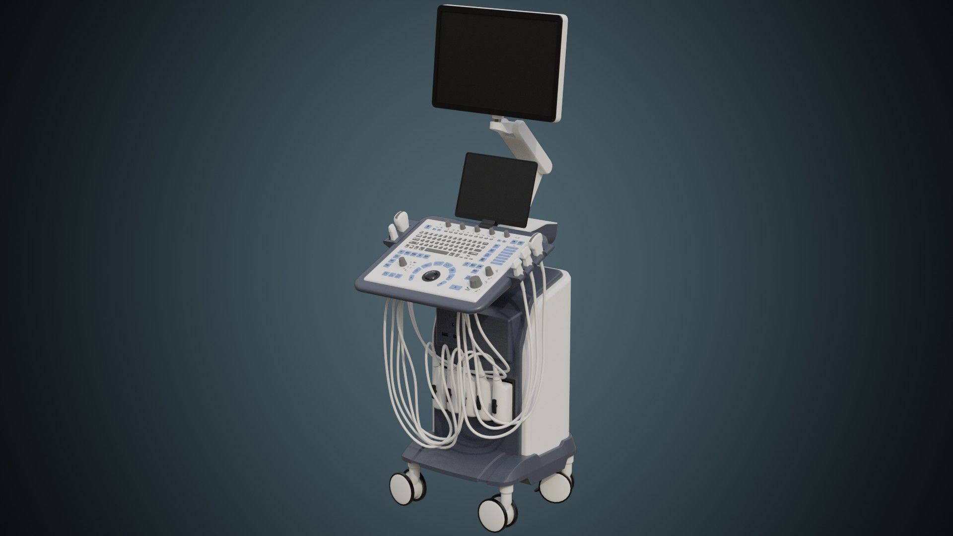 Ultrasound Machine 1A Low-poly 3D model_6