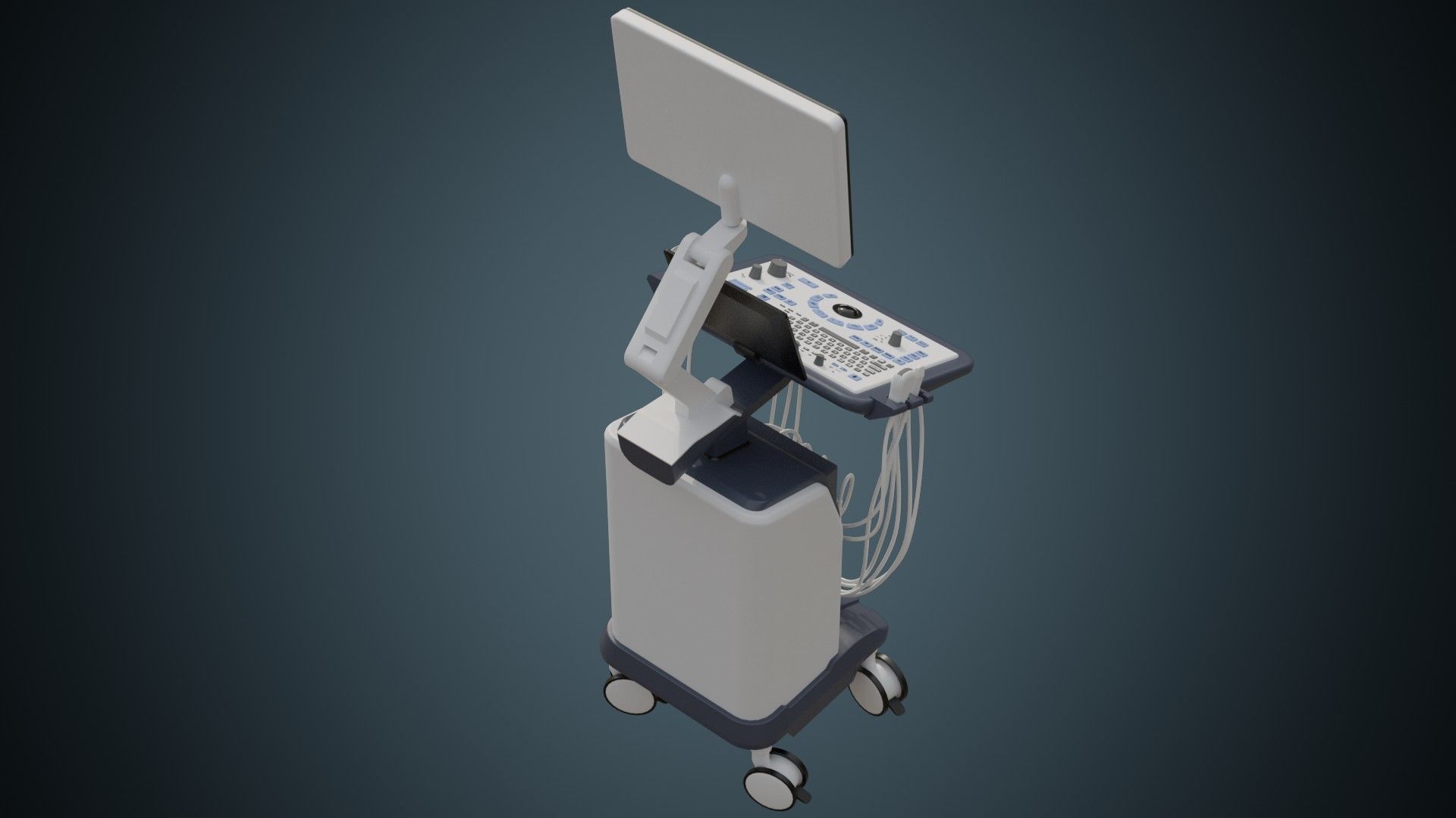 Ultrasound Machine 1A Low-poly 3D model_2