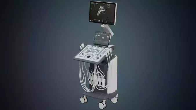Ultrasound Machine 1A Low-poly 3D model
