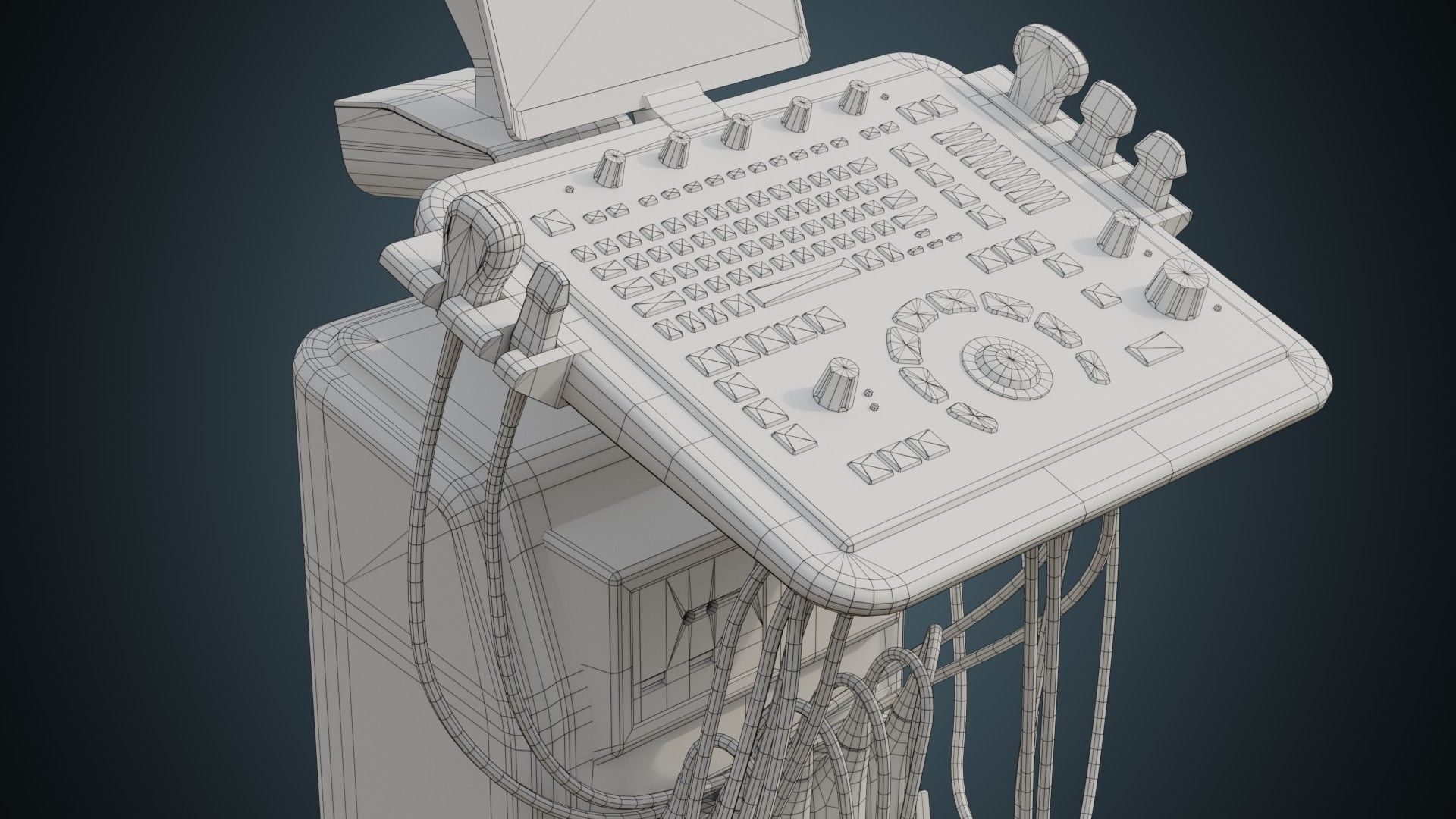 Ultrasound Machine 1A Low-poly 3D model_8