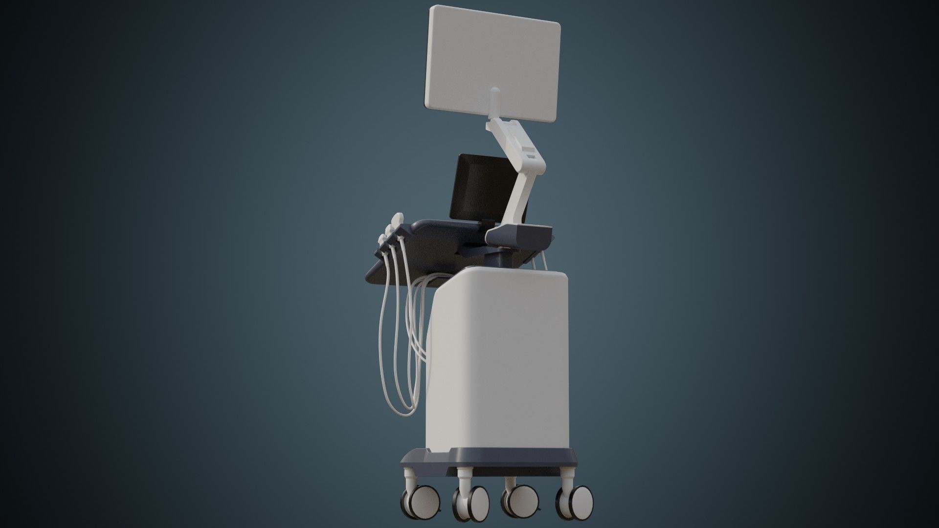 Ultrasound Machine 1A Low-poly 3D model_3
