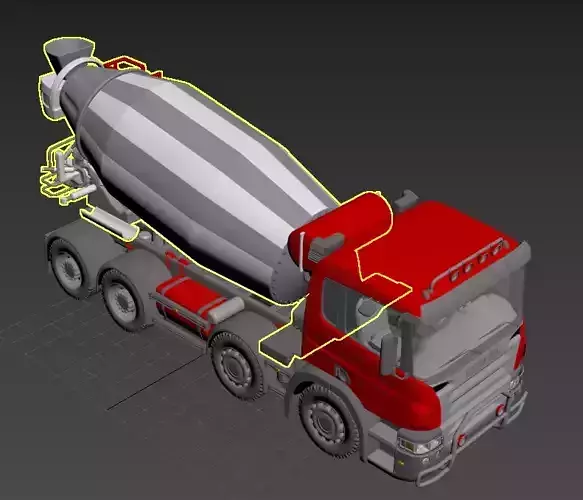 Concrete Mixer Truck 3D Model-31