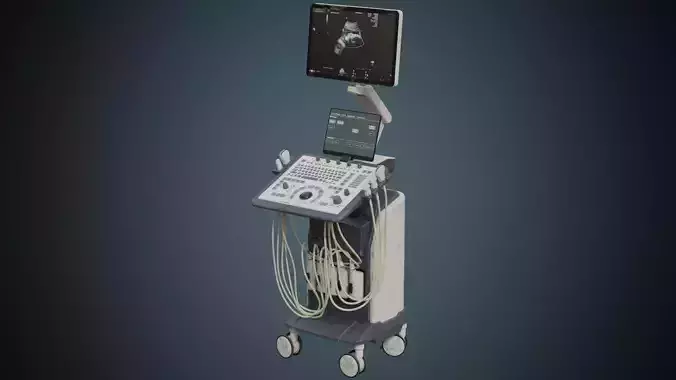 Ultrasound Machine 1B Low-poly 3D model