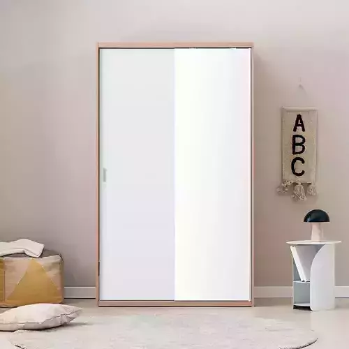 Modern big sliding mirror wardrobe 120cm shelf type