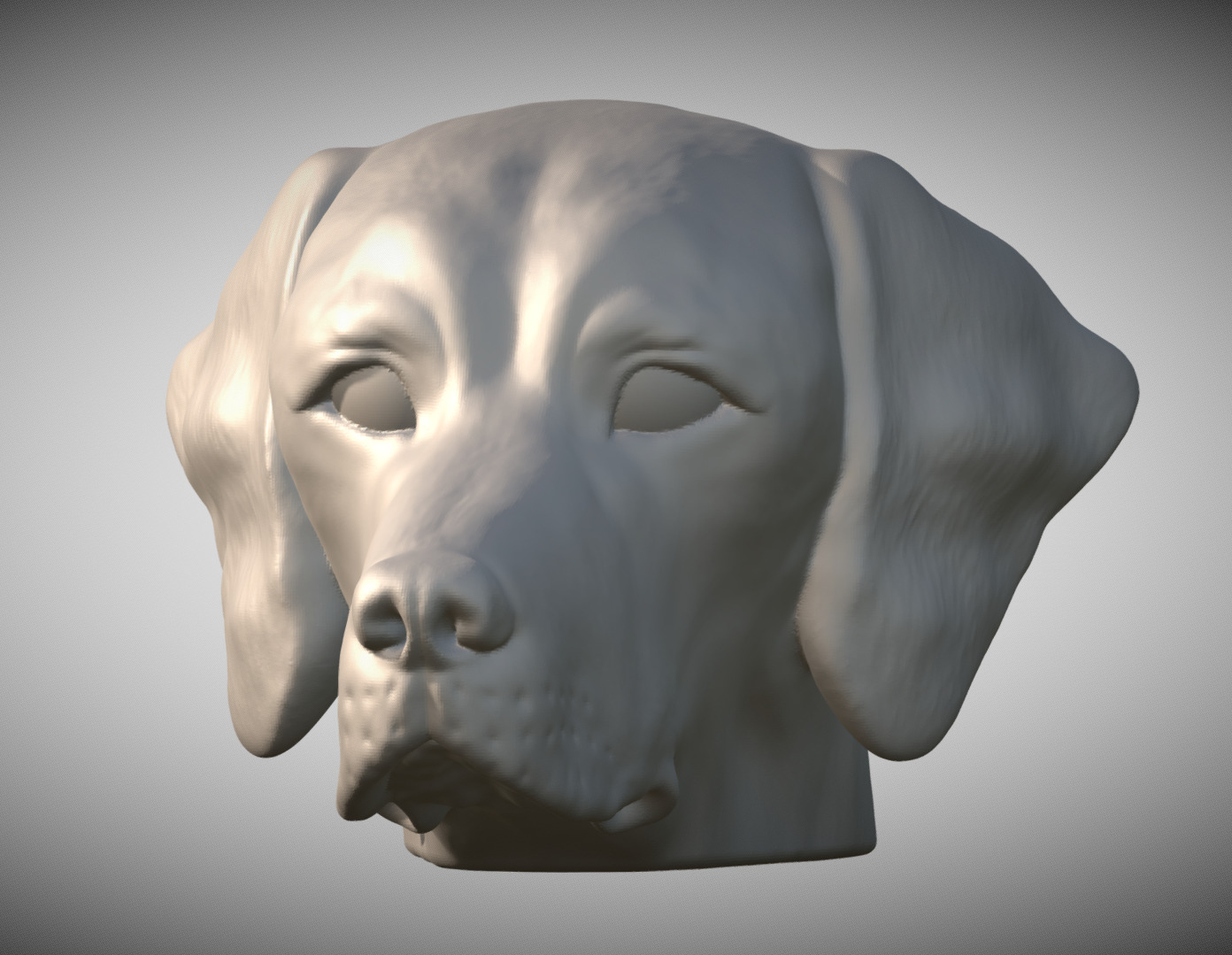 Pointer dog head for 3D printing 3D print model_1