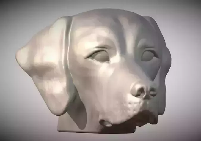 Pointer dog head for 3D printing 3D print model