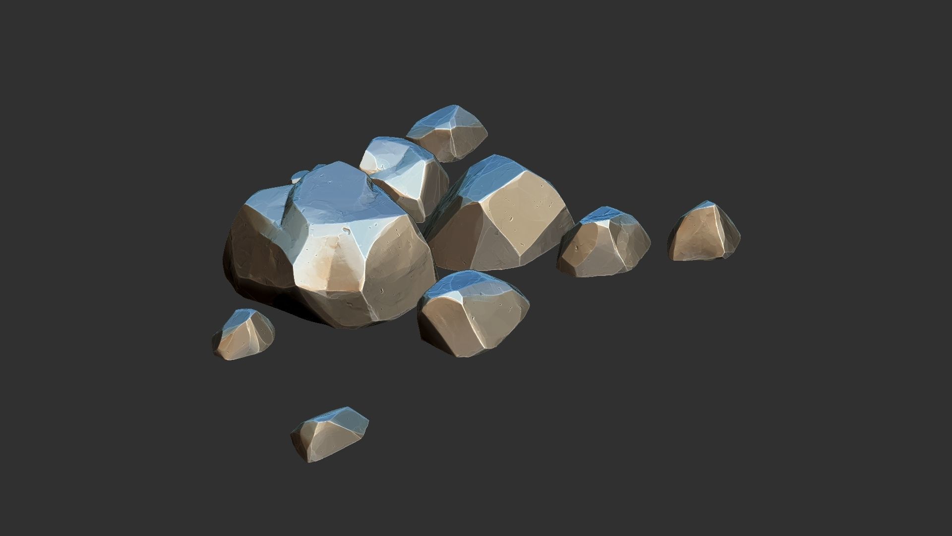 A pile of small stones Zbrush sculpt 3D model 3D model_12