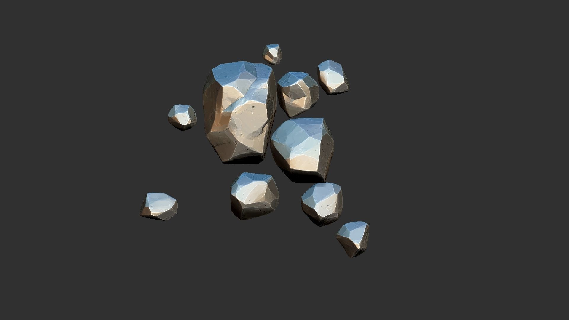 A pile of small stones Zbrush sculpt 3D model 3D model_13
