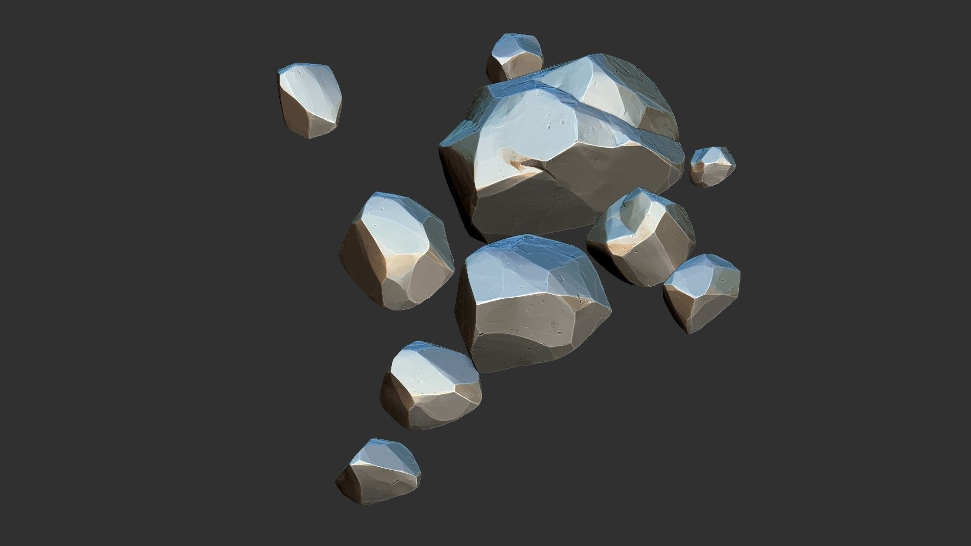 A pile of small stones Zbrush sculpt 3D model 3D model_9