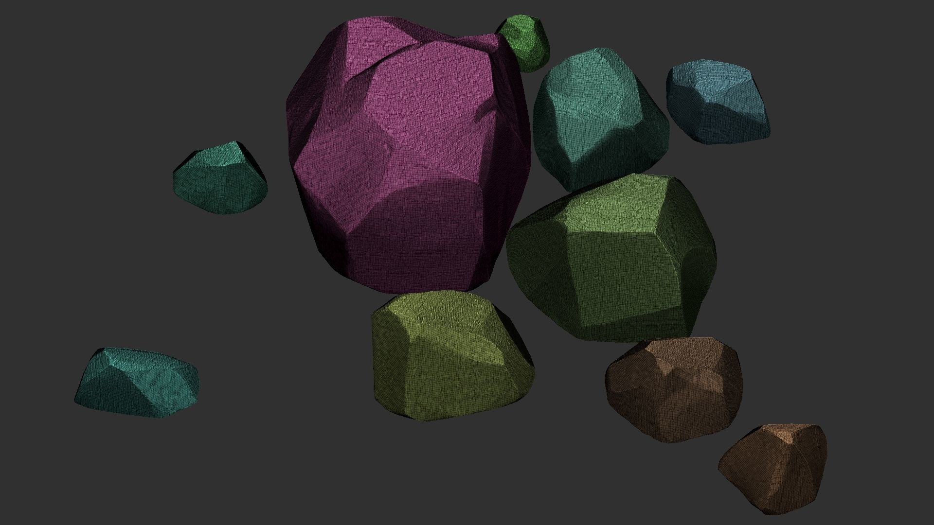 A pile of small stones Zbrush sculpt 3D model 3D model_15