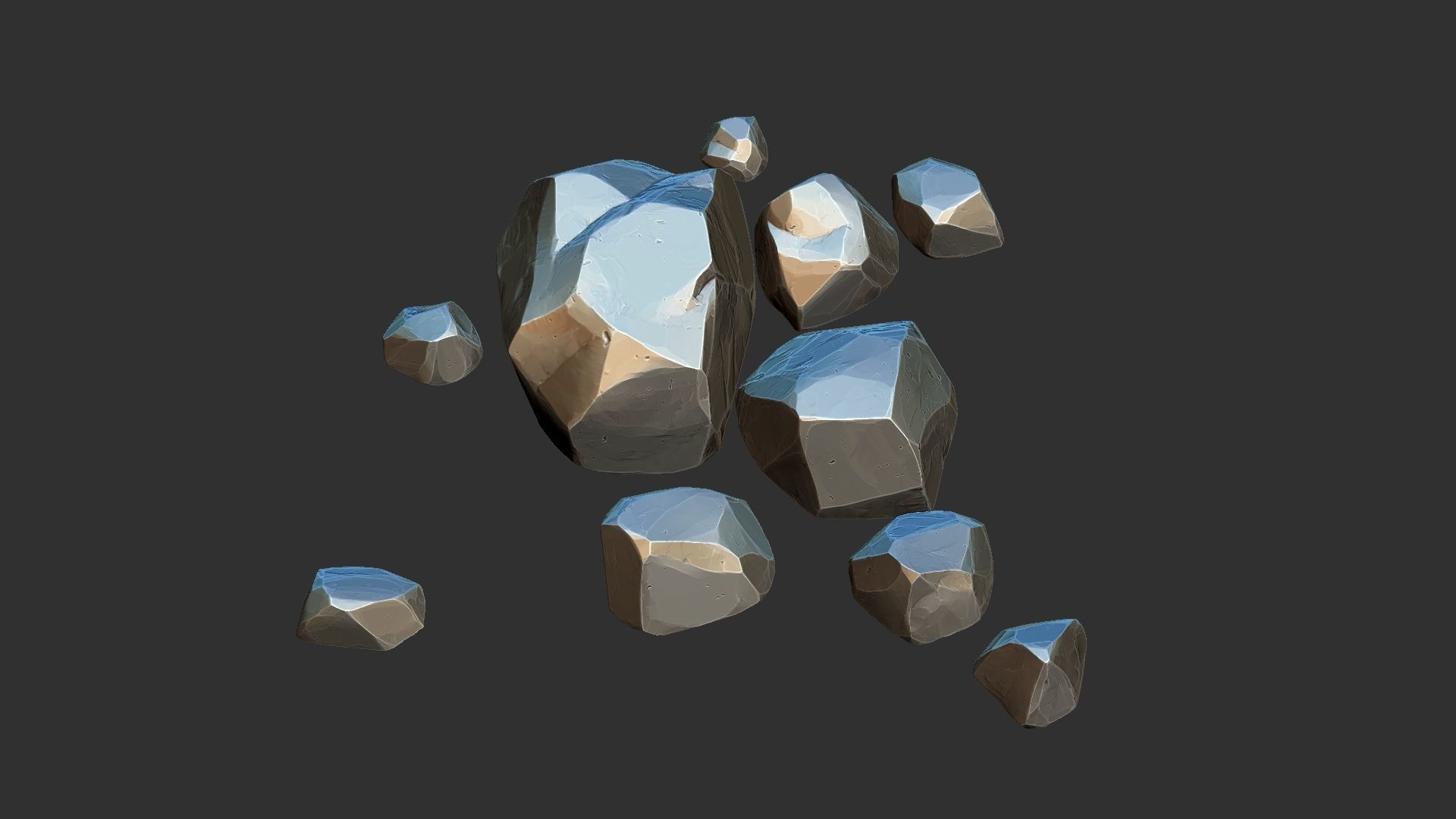 A pile of small stones Zbrush sculpt 3D model 3D model_8