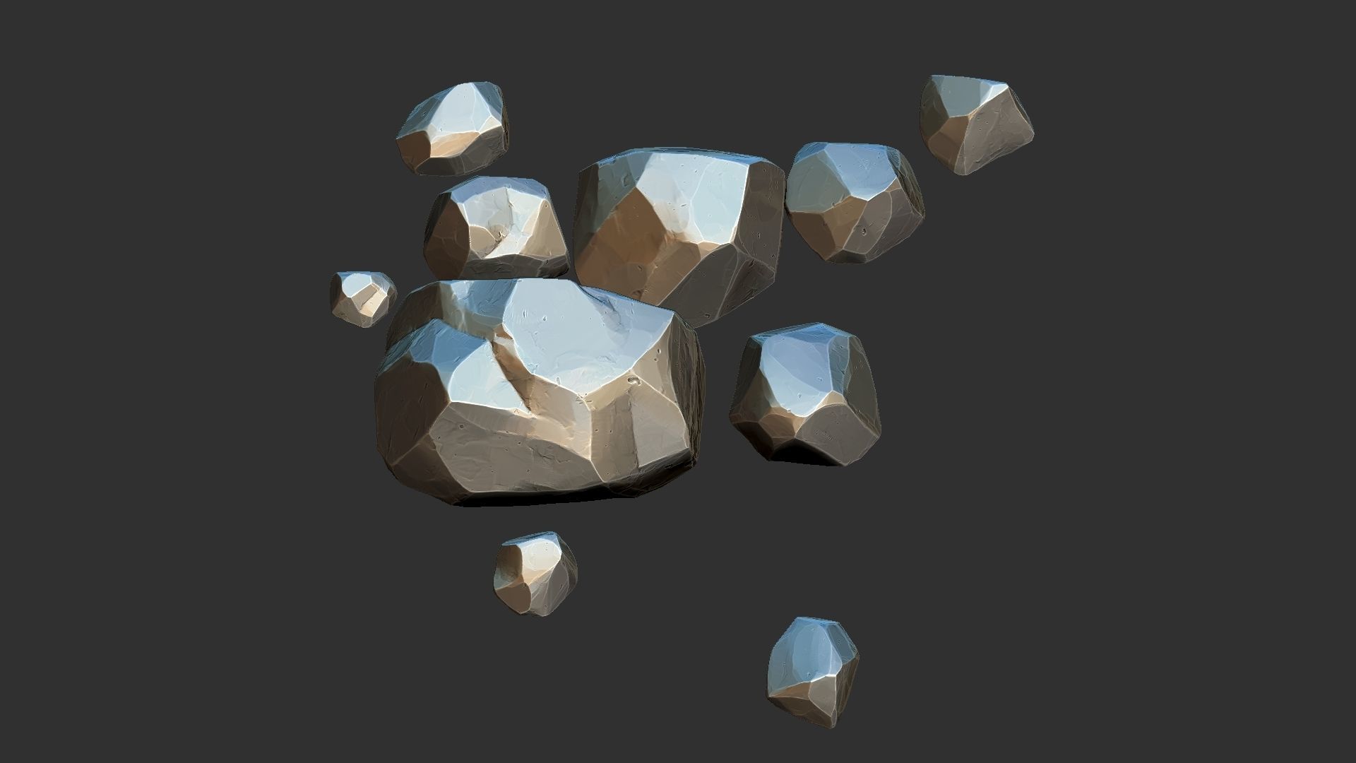 A pile of small stones Zbrush sculpt 3D model 3D model_11