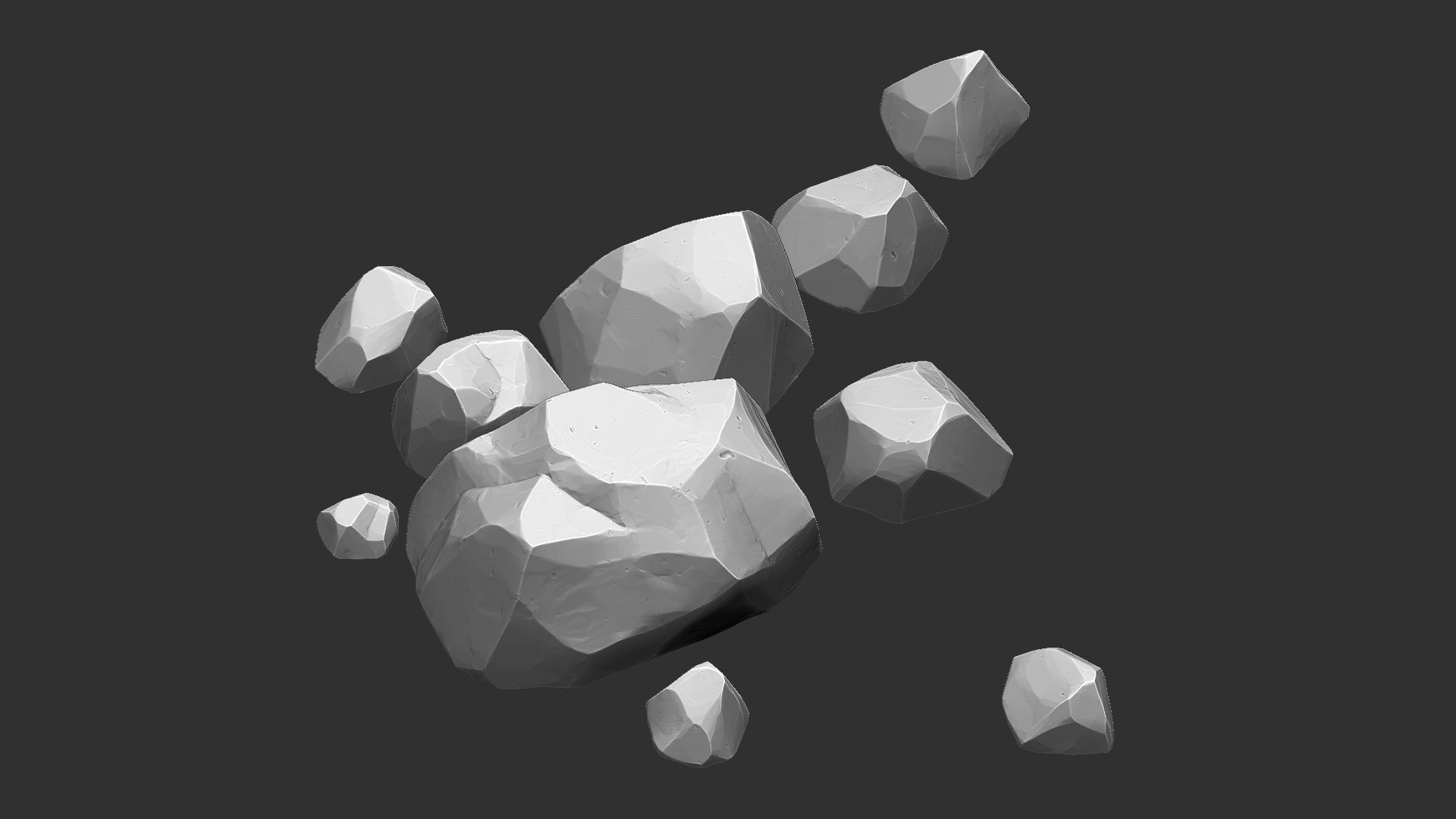 A pile of small stones Zbrush sculpt 3D model 3D model_4
