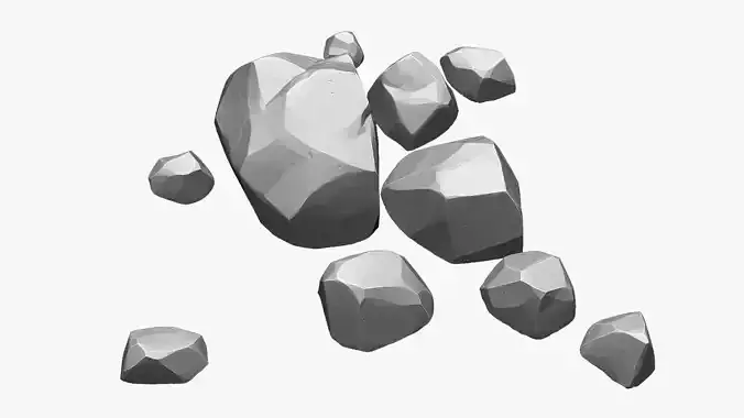 A pile of small stones Zbrush sculpt 3D model