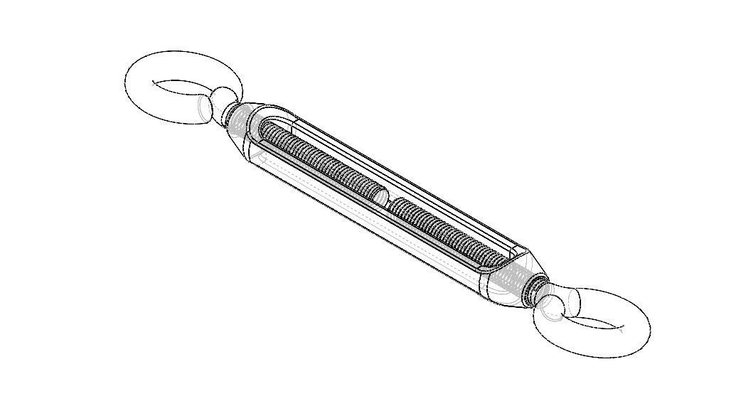 Cast Eye and Eye Turnbuckle THD10 3D model_12