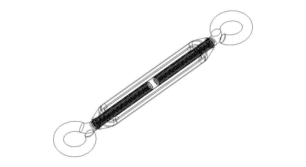 Cast Eye and Eye Turnbuckle THD10 3D model_4