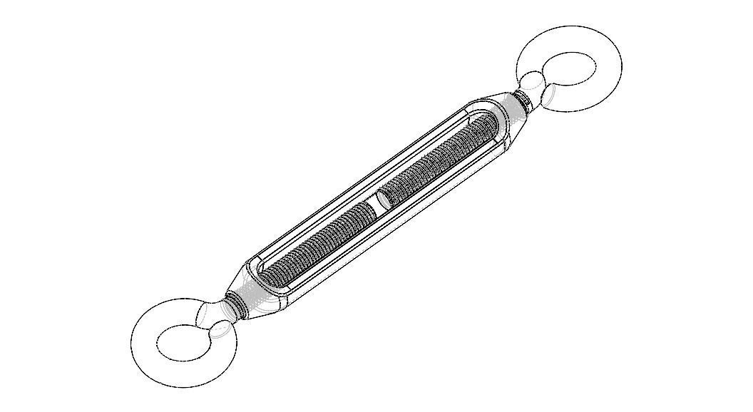 Cast Eye and Eye Turnbuckle THD10 3D model_3