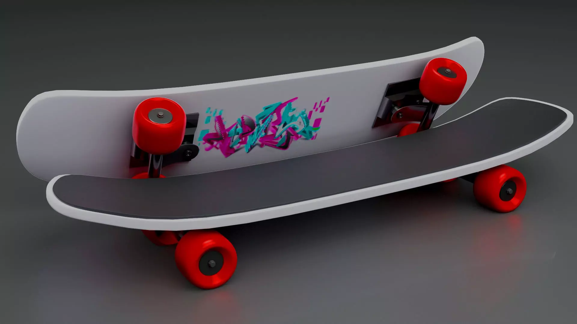 Skateboard Low-poly 3D model_0