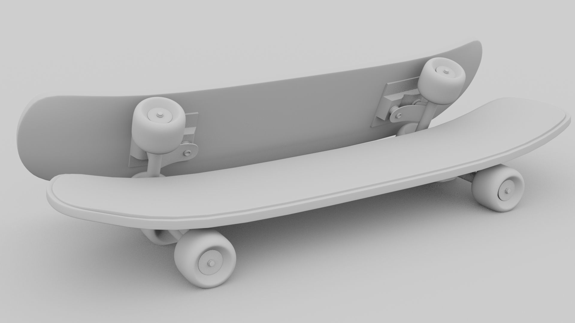 Skateboard Low-poly 3D model_1