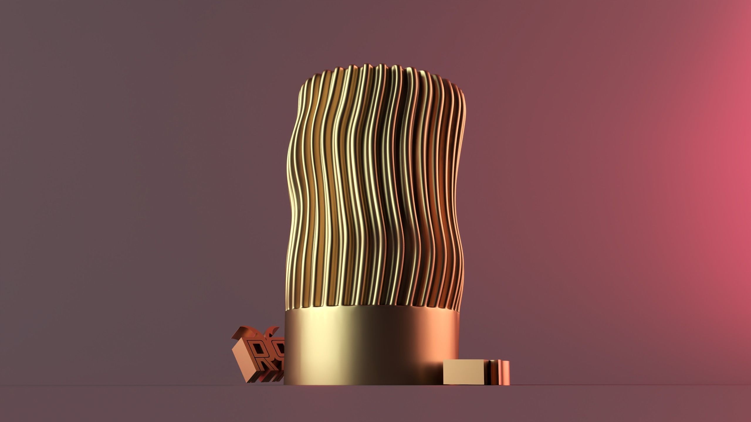Wavy grooved candle 3D print model_6