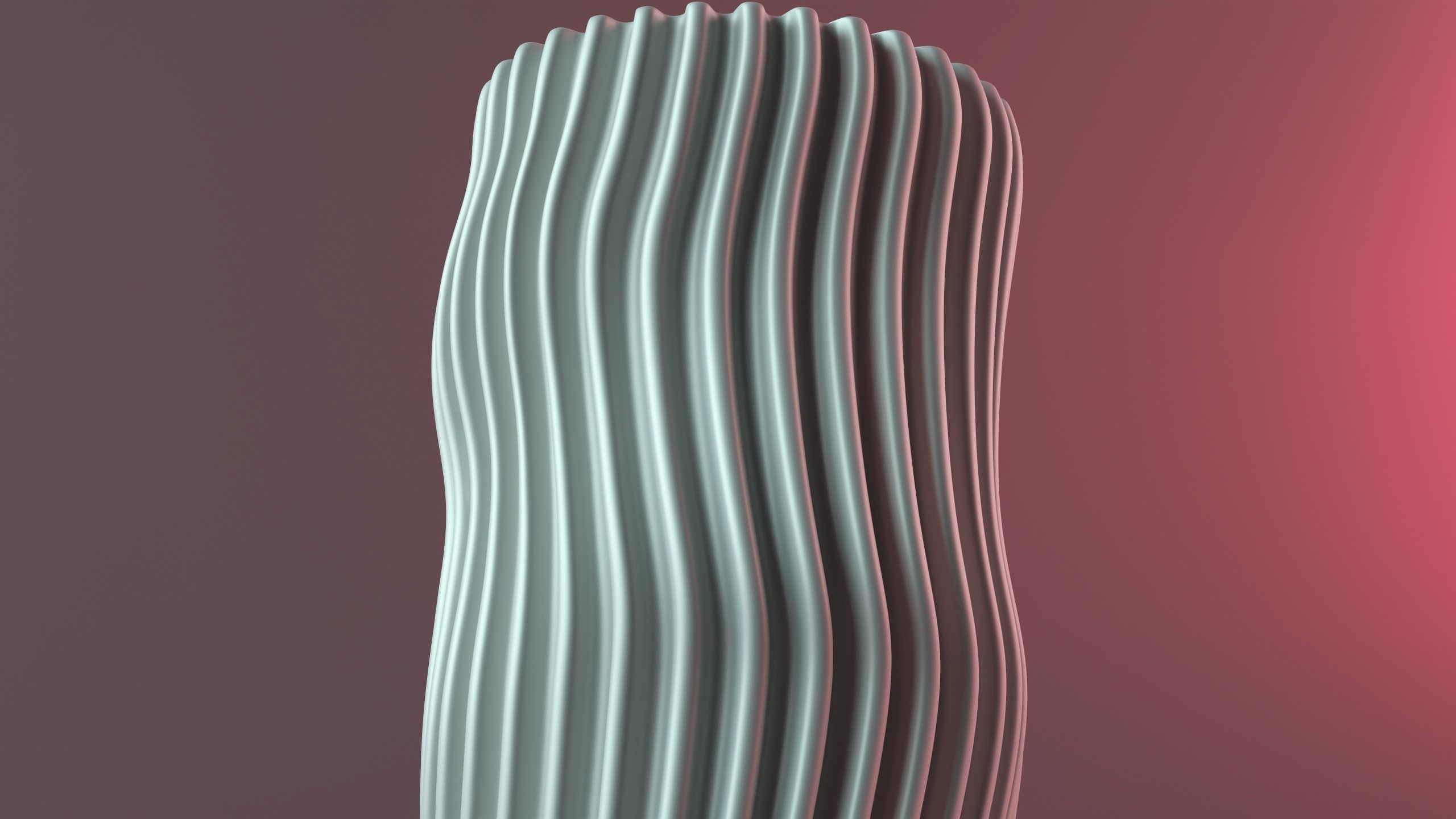 Wavy grooved candle 3D print model_2