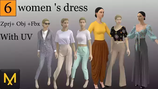 womens dress 3D model