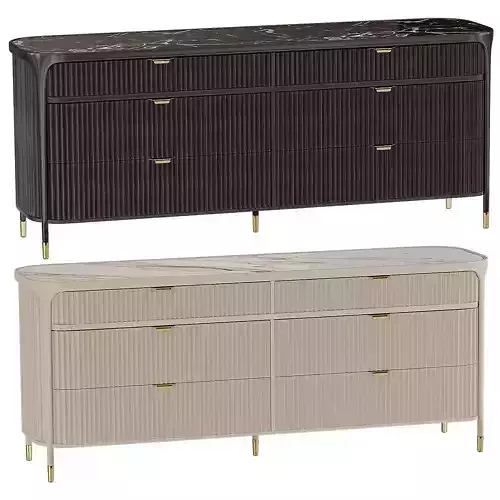 Isla Six Drawer Dresser 3D model