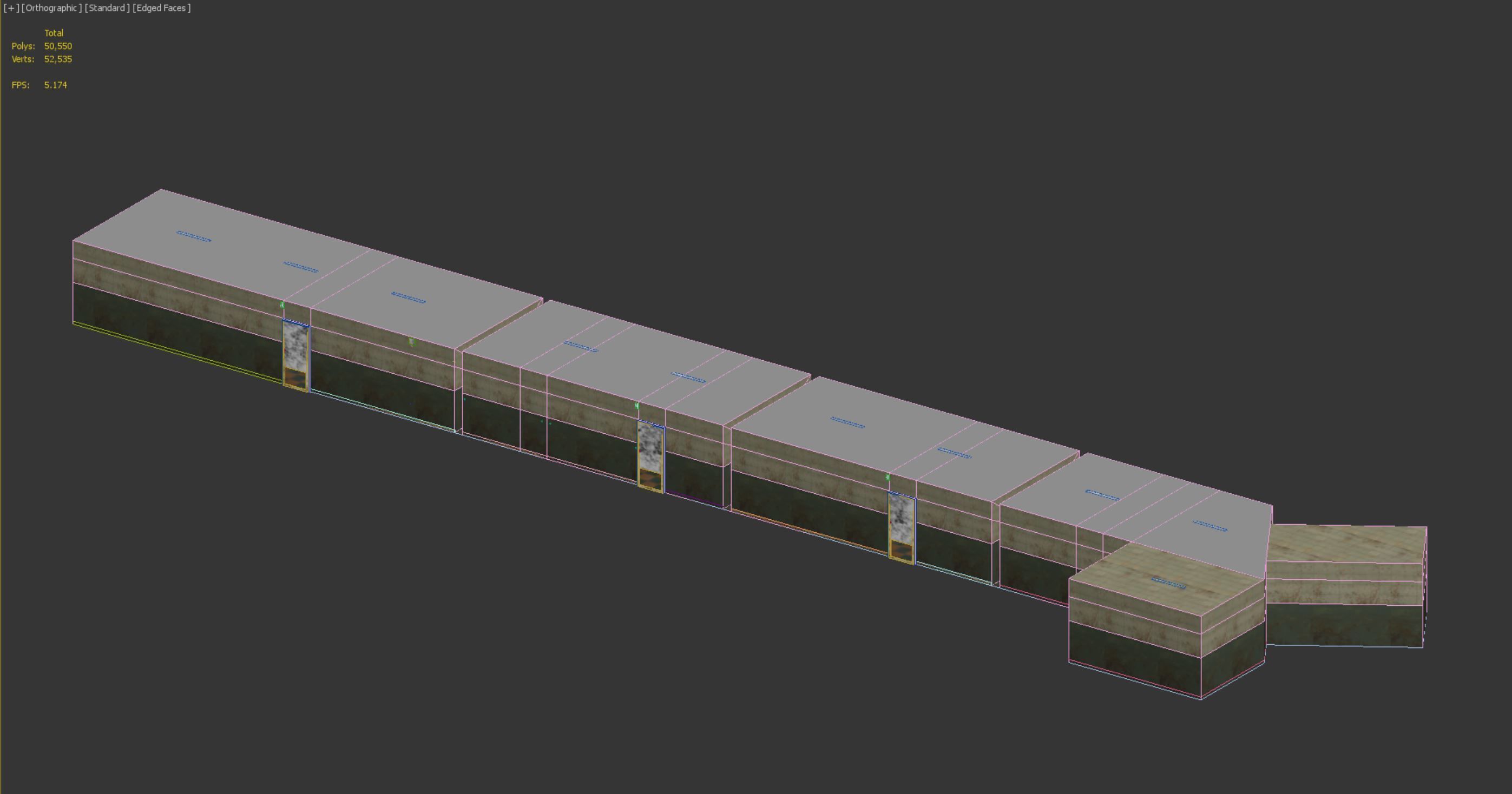 old dark bloody corridor 06 Low-poly 3D model_10