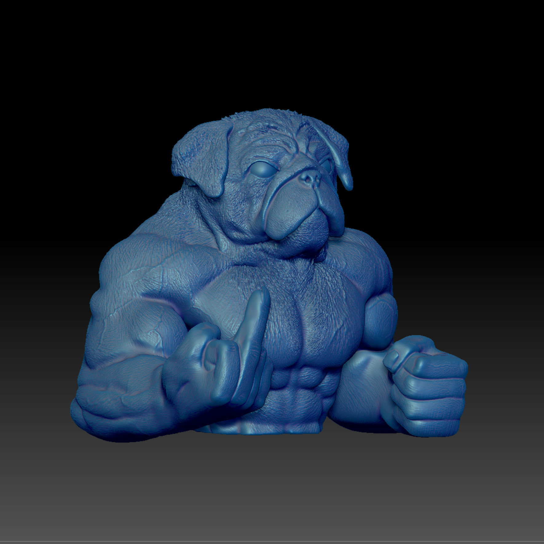 Dog Pug -Dozer Bust 3D print model_6