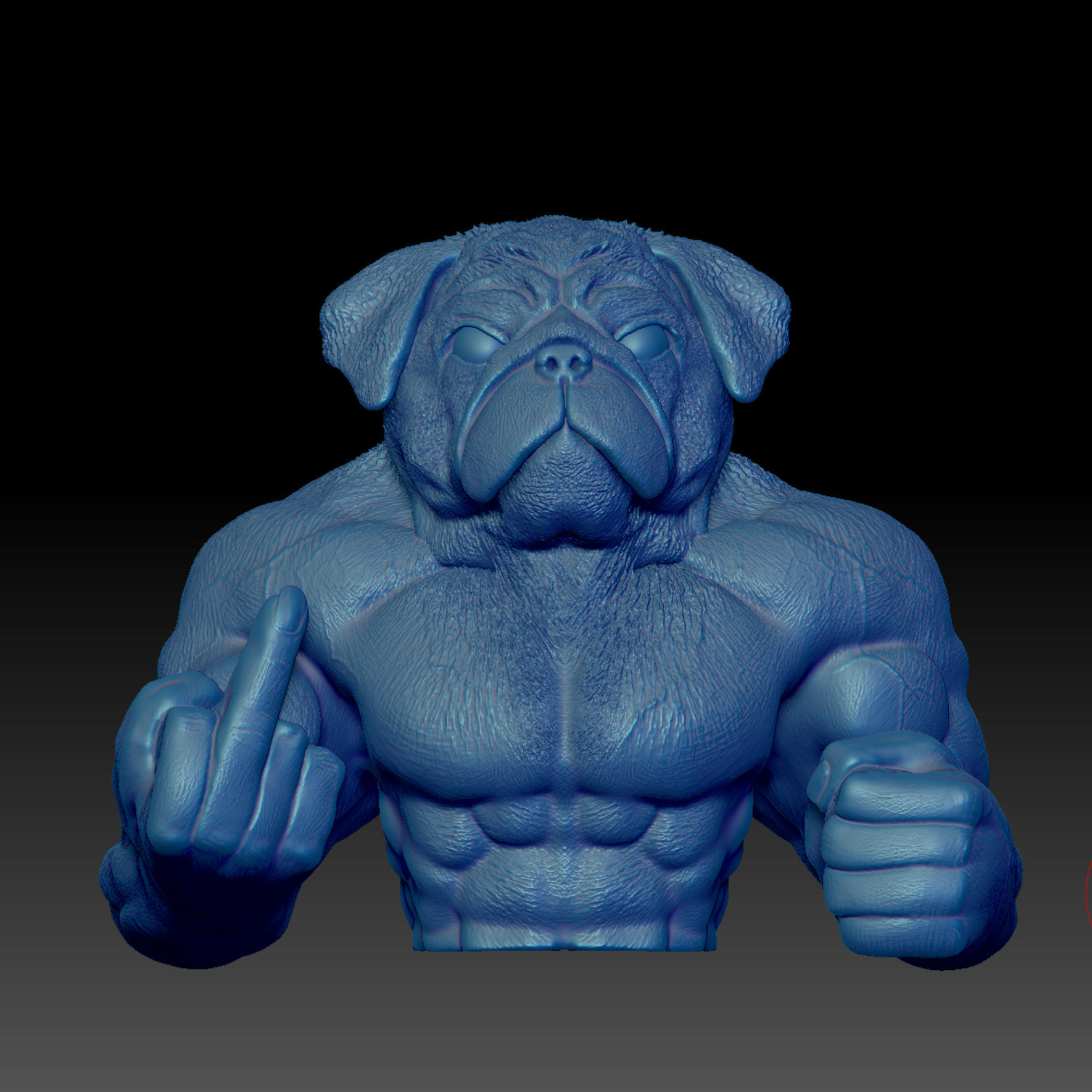 Dog Pug -Dozer Bust 3D print model_5